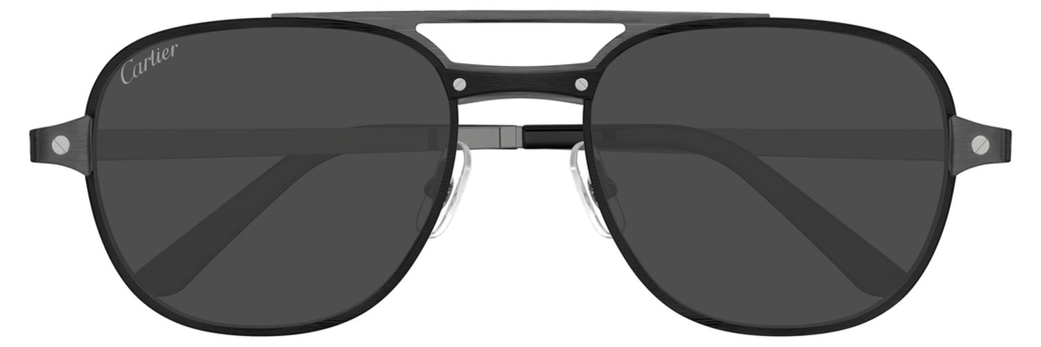 Cartier CT0477S 002, цвет: черный, цвет линзы: серый, авиаторы, металл