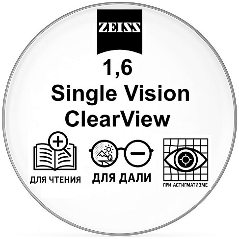 1,6 ZEISS Single Vision ClearView