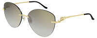 Cartier CT0269S 001, цвет: золотой, цвет линзы: серый, кошачий глаз, металл