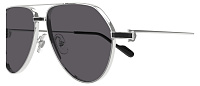 Cartier CT0334S 004, цвет: серебряный, цвет линзы: серый, авиаторы, металл