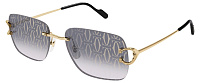 Cartier CT0330S 007, цвет: золотой, цвет линзы: серый, квадратные, металл