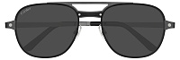 Cartier CT0477S 002, цвет: черный, цвет линзы: серый, авиаторы, металл