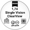 1,74 ZEISS Single Vision ClearView