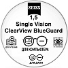 1,5 ZEISS Single Vision ClearView BlueGuard